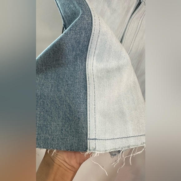NWT Rag & Bone Two Tone Double Blue Denim Jean Moss Skirt 26 - Picture 6 of 15